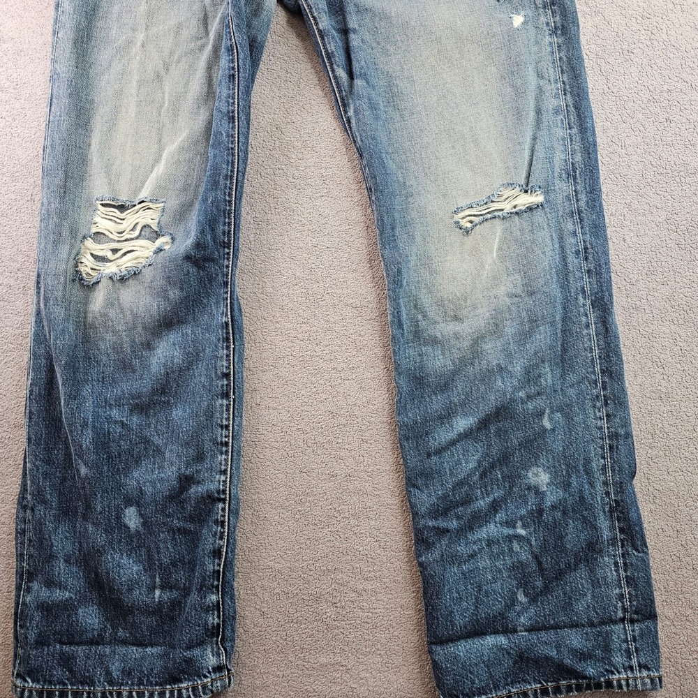 Banana Republic Boyfriend Jeans Men 31L Blue Premium Denim Streetwear Distressed - Picture 4 of 15